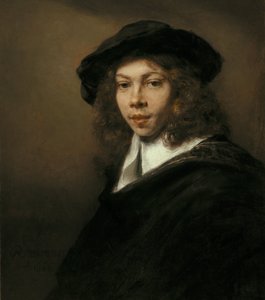 Ung mand i en sort baret af Rembrandt van Rijn